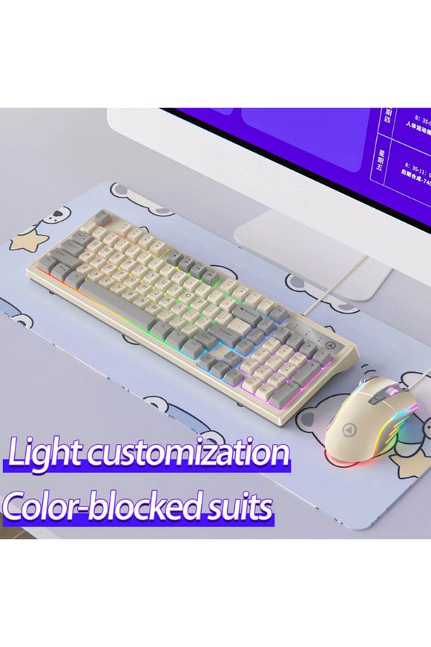 Km800 Klavye Led Işıklı Modlu 98 Tuşlu Oyuncu Klavye Mouse Seti Usb Girişli Gaming Klavye - 3