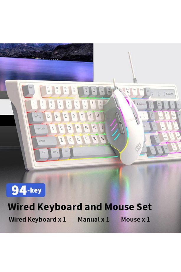 Km800 Klavye Led Işıklı Modlu 98 Tuşlu Oyuncu Klavye Mouse Seti Usb Girişli Gaming Klavye - 5