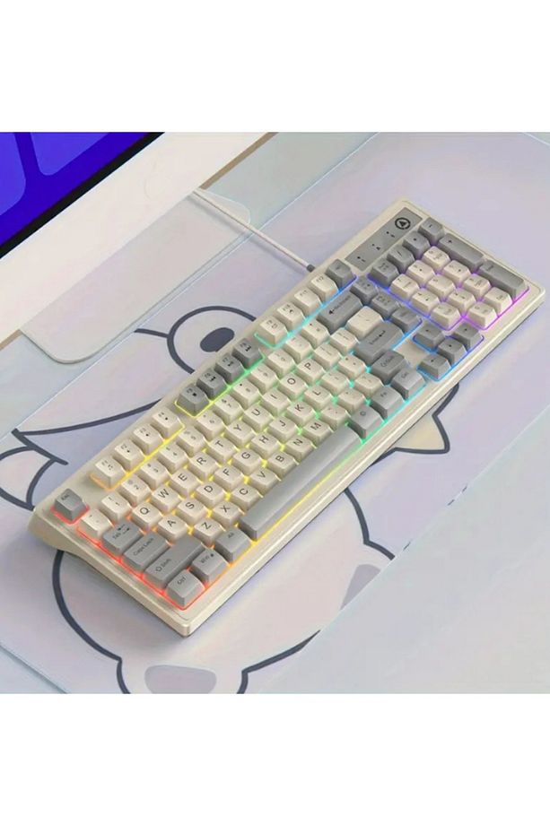 Km800 Klavye Led Işıklı Modlu 98 Tuşlu Oyuncu Klavye Mouse Seti Usb Girişli Gaming Klavye - 4