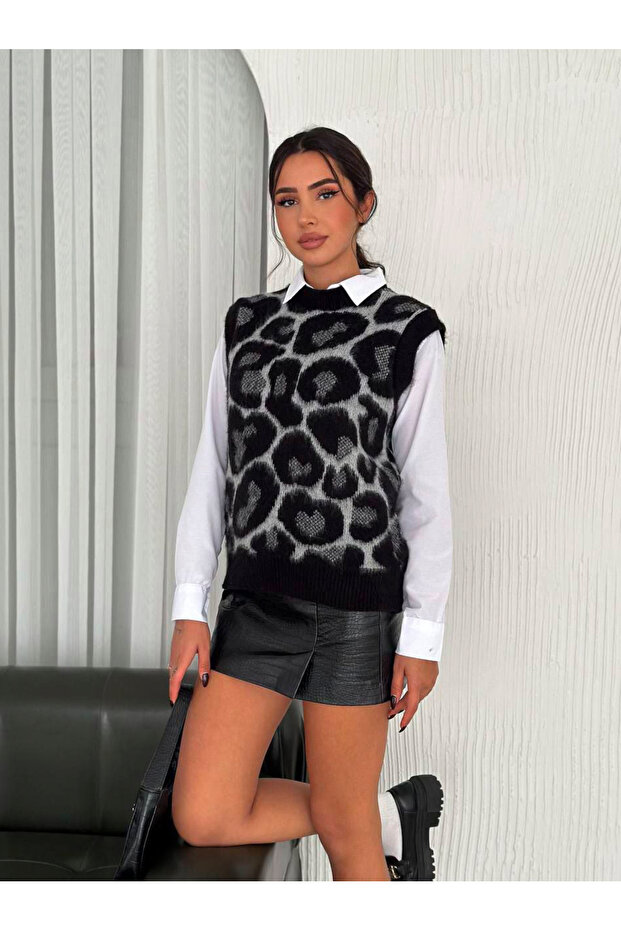 LEOPAR ŞARJONLU SÜVETER - 1