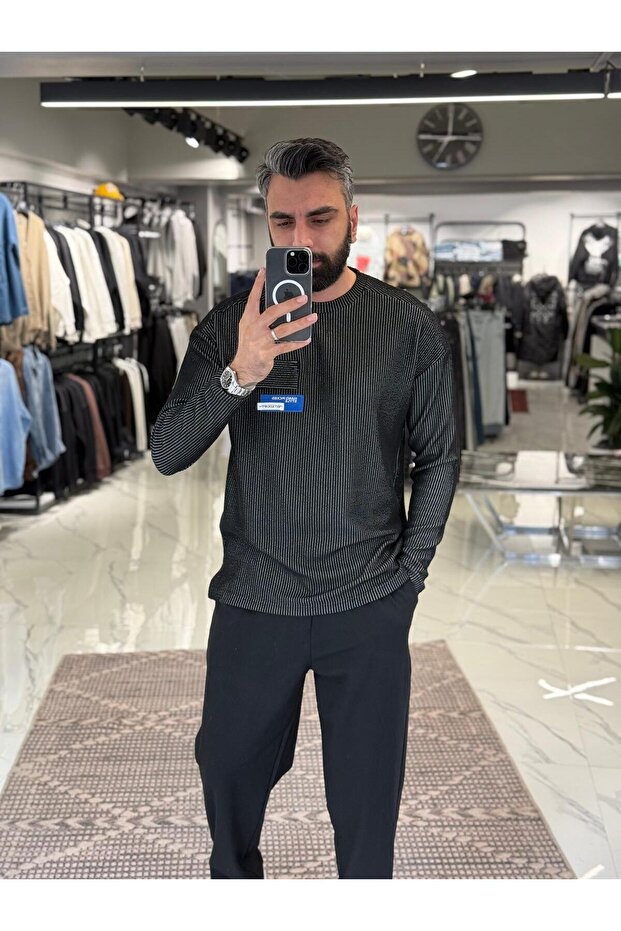 Fitilli İnce Sweatshirt - 2