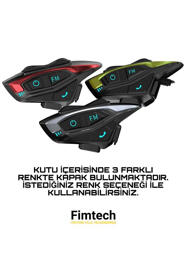2 Kişilik Motosiklet Kask Interkom Bluetooth Intercom Kulaklık Seti Fim02 - 7