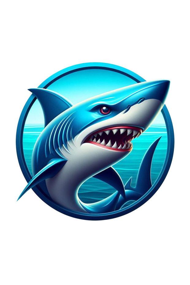 Wild Shark Sticker Car, Motorcycle, Helmet, Laptop, Glass Sticker 13X13 cm