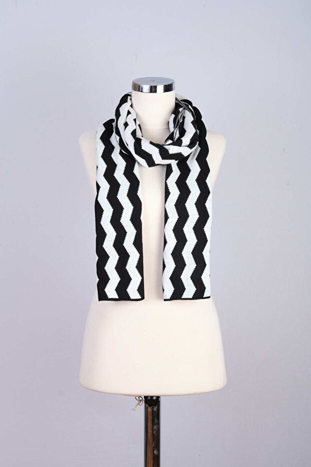 وشاح تريكو منقوش متعرج - 3