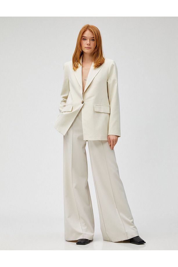 Oversize Blazer Ceket Tek Düğmeli - 2