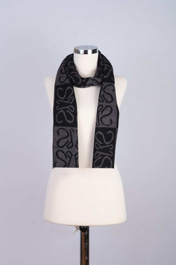 Desenli Triko Atkı - 3