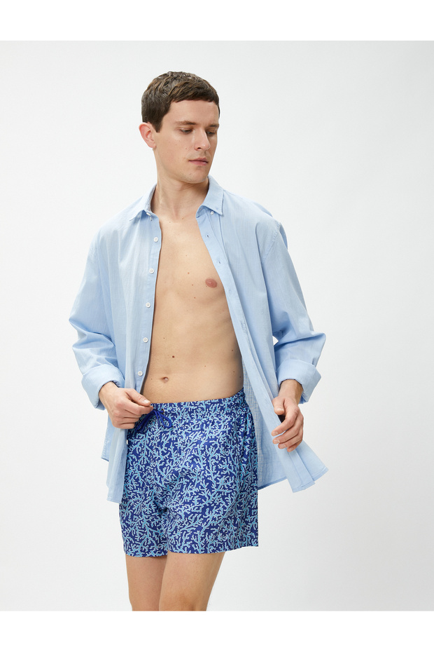 Swim Shorts Printed Waist With Pocket Detail