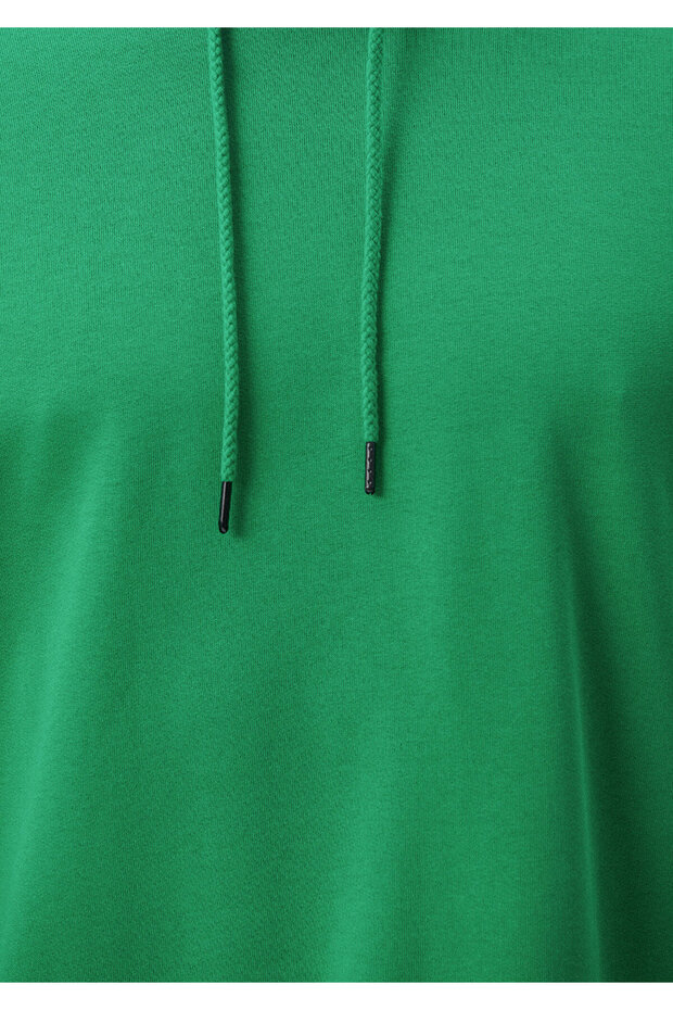 Kapüşonlu Yeşil Basic Sweatshirt 0610062-71704 - 6