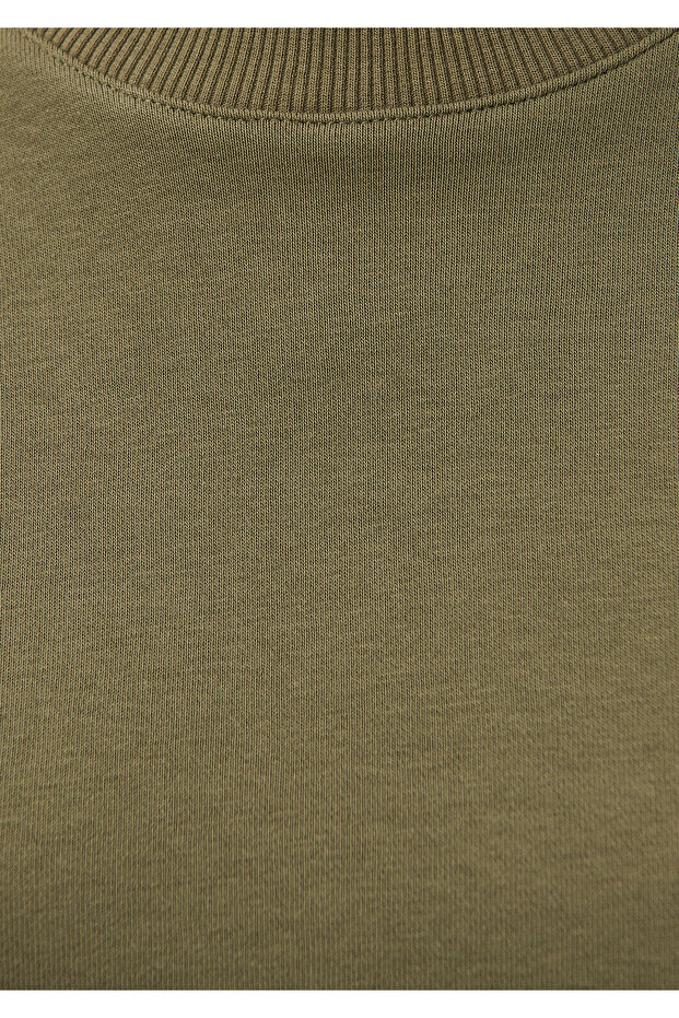 Bisiklet Yaka Yeşil Basic Sweatshirt 1611770-71547 - 5