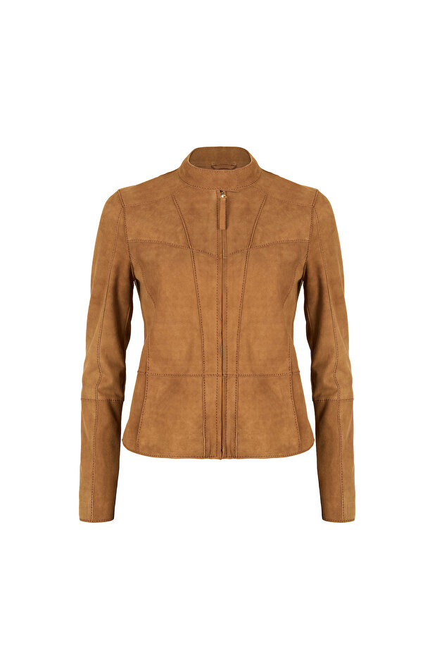 Kadın Taba Süet Ceket - 1