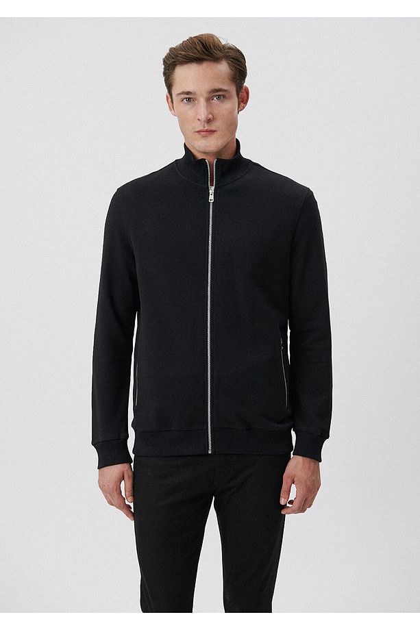 Fermuarlı Siyah Sweatshirt 0S10022-900 - 2