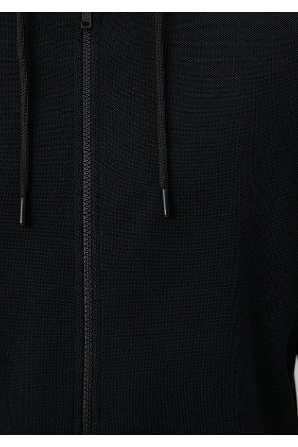 Fermuarlı Siyah Sweatshirt 0S10013-900 - 5