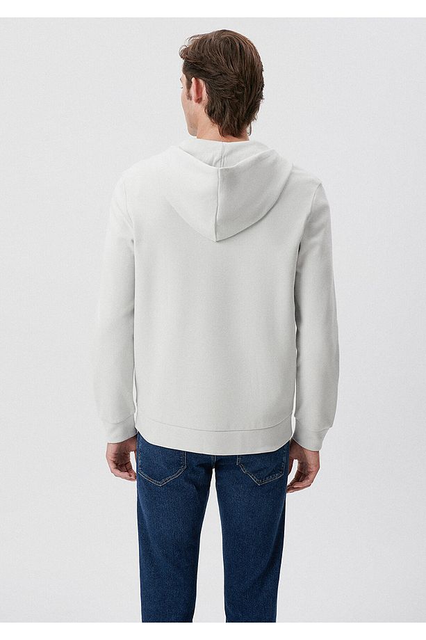 Kapüşonlu Fermuarlı Gri Basic Sweatshirt 0s10013-80618 - 3