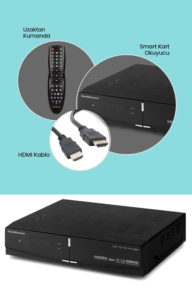 Sat-76700 Hdmı Çıkışlı Tüplü Tv Uyumlu Scart Dijital Uydu Alıcısı - 2