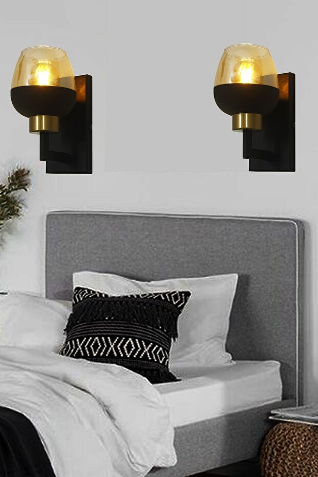 Sadem Tekli Siyah Camlı Aplik - 1