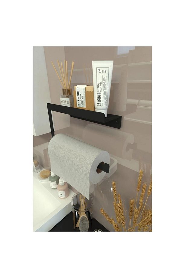 Rulo Kağıt Havluluk Peçetelik Banyo Ve Mutfak Düzenleyici Siyah - 2