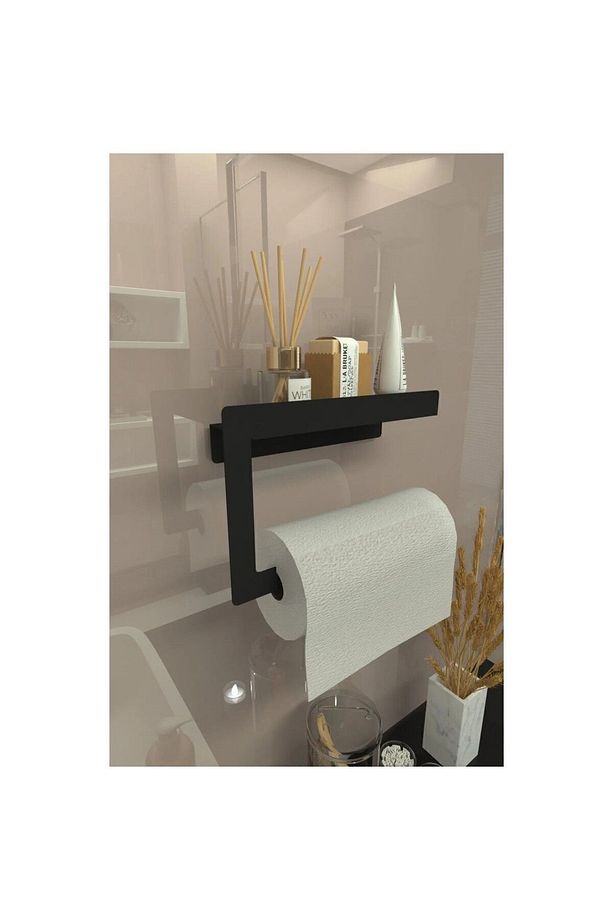Rulo Kağıt Havluluk Peçetelik Banyo Ve Mutfak Düzenleyici Siyah - 1