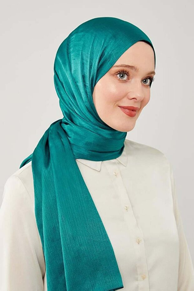 شال جان جان منقوش بلون سادة - نمط -02 - اللون -04 - 1