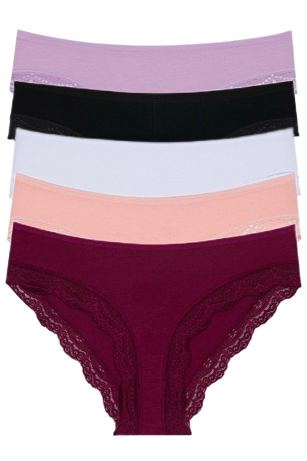 5'li Dantelli Yüksek Bel Bambu Slip(EXTRA ENEK VE EXTRA YUMUŞAK) - 1