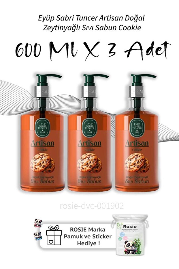 Artisan Natural Olive Oil Liquid Soap Cookie 600 ml