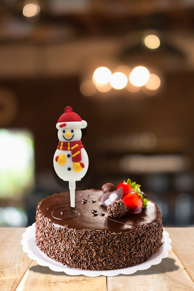 Decorative Silicone Cake Top Christmas Ornament 1 Piece Snowman (Keychain)