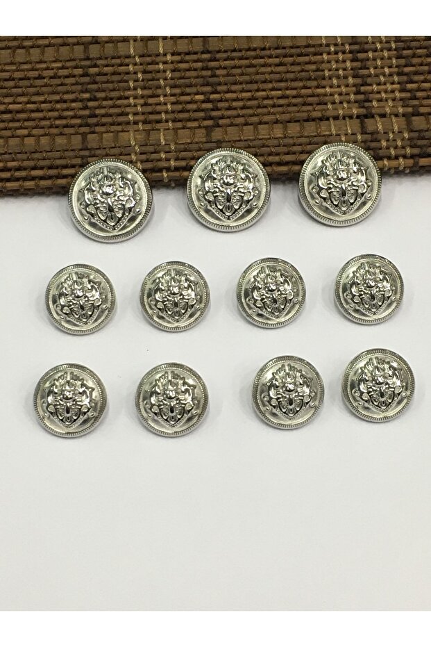طقم أزرار سترة بليزر فضي / موديل الشعار - 2