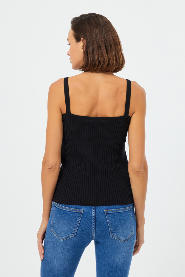 Askılı Triko Bluz - 3