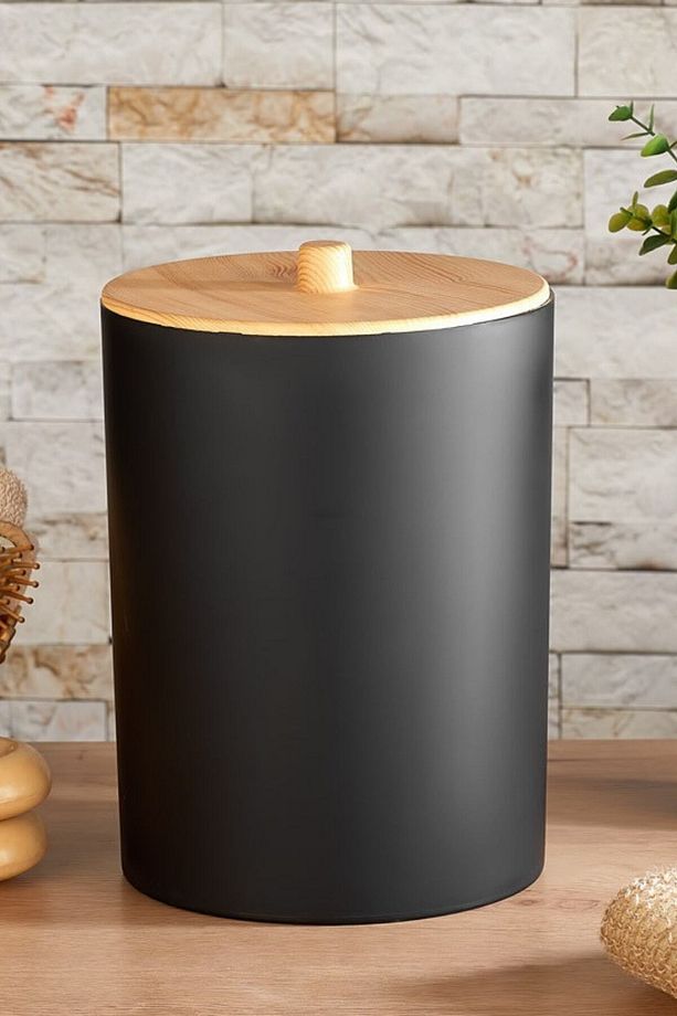 Bambu Desenli Çöp Kovası Ve Klozet Wc Fırçası 2’li Set - 5