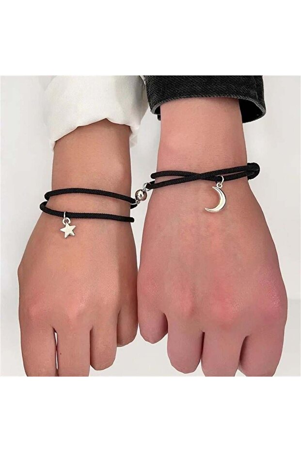 Moon & Star Magnetic Couple Bracelet