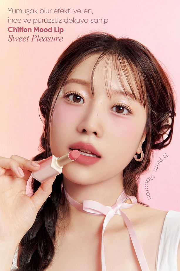 Yumuşak Dokulu, Hafif Mat Görünüm Sunan Ruj CLIO Chiffon Mood Lip (11 Plum Macaron) - 8