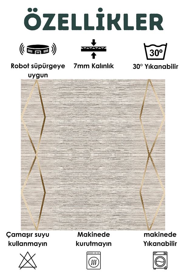 Dijital Baskılı Dört Mevsim Yıkanabilir Kaymaz Taban Çocuk Halısı,yolluk,mutfak Ve Salon Halısı (21) - 2