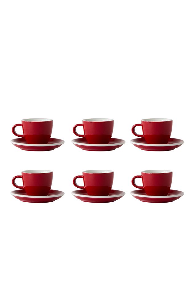 Evolution 6'lı Espresso Fincan Seti Kırmızı - 1
