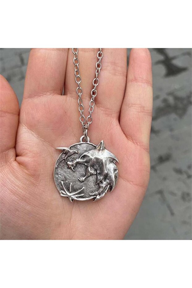 Witcher Wolf Embossed Locket Necklace