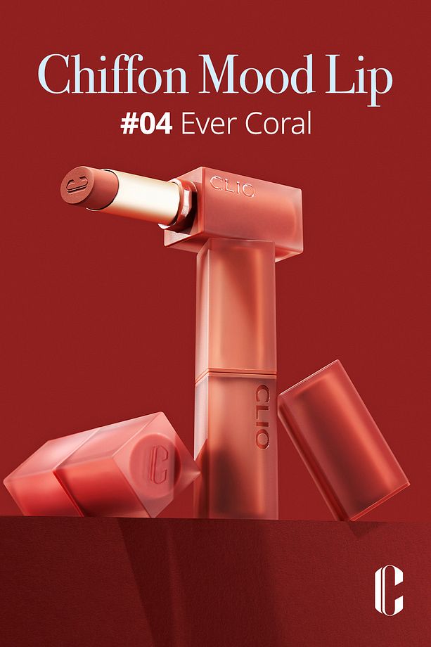 Yumuşak Dokulu, Hafif Mat Görünüm Sunan Ruj CLIO Chiffon Mood Lip (04 Ever Coral) - 3