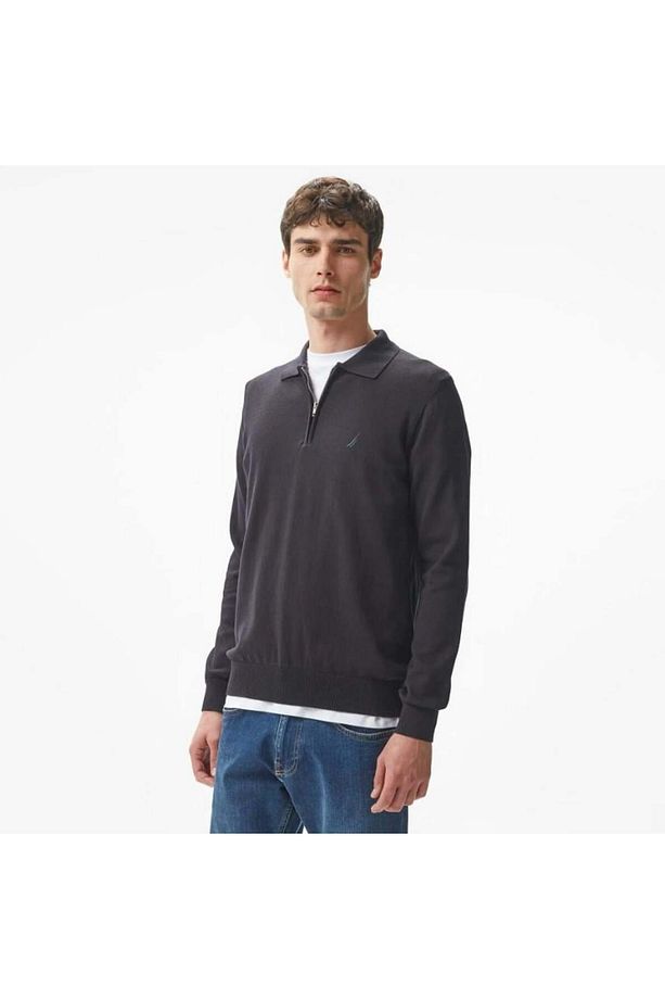 Erkek Siyah Regular Fit Triko - 1