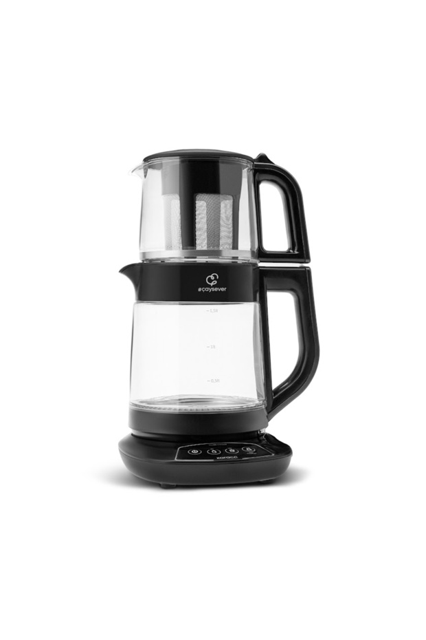 Çaysever 3 in 1 Konuşan Cam Çay Makinesi Su Isıtıcı ve Mama Suyu Hazırlama 1700W Black - 3