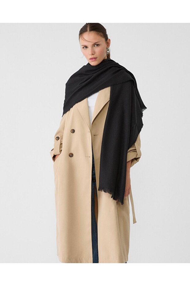 Women's Extra Premium Black Scarf Shawl Ultra Soft Thick Long 200X85 cm
