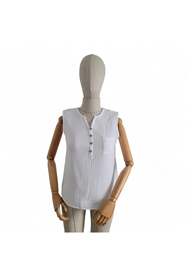 بلوزة الرياح الزيتونية البيضاء - 3