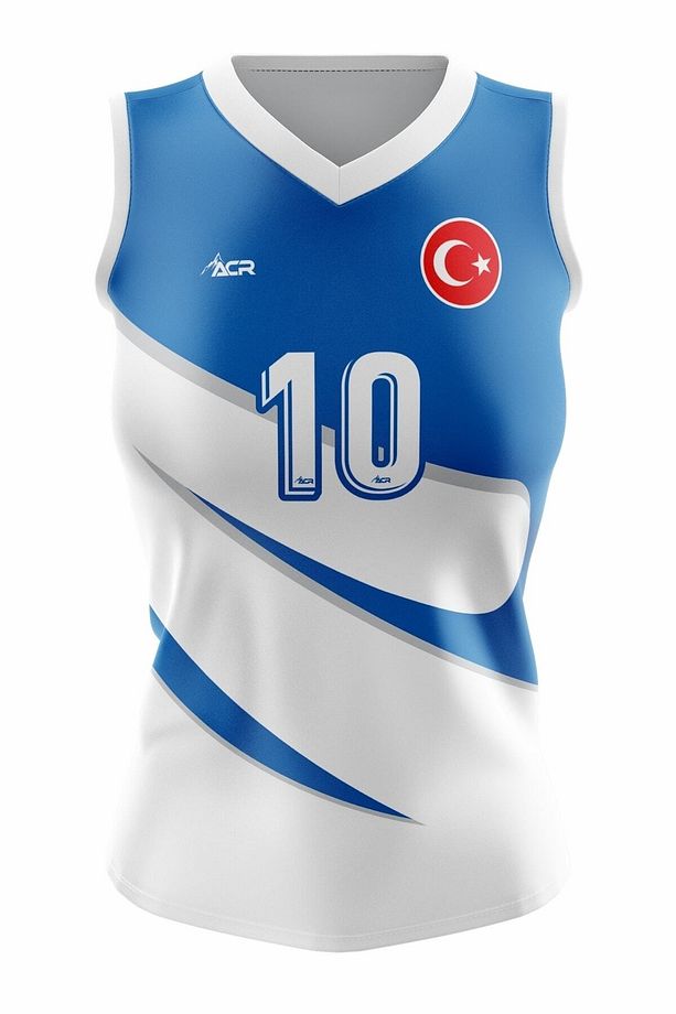 Voleybol Forması Model Star - Kişiye Özel Isim Ve Numara Yazılabilir, Dijital Baskı Tasarım Tek Üst - 1