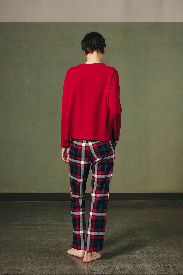 Kadın Pamuklu Uzun Kollu Pijama Üstü - 4