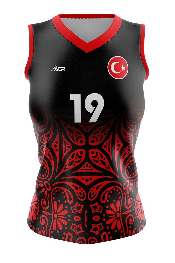 Voleybol Forması Model 720 - Kişiye Özel Isim Ve Numara Yazılabilir, Dijital Baskı Tasarım Tek Üst - 1