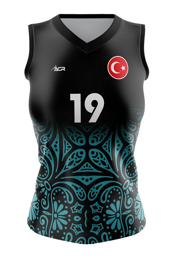 Voleybol Forması Model 720 - Kişiye Özel Isim Ve Numara Yazılabilir, Dijital Baskı Tasarım Tek Üst - 1