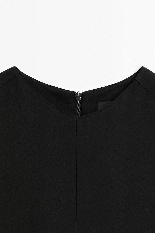 Krepe midi elbise - 8