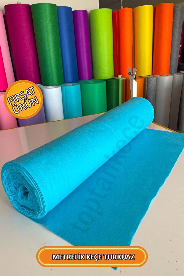 Meter Thin Soft Felt Fabric 1 mm Turquoise - 1 Meter (100X100 cm), Turquoise Felt