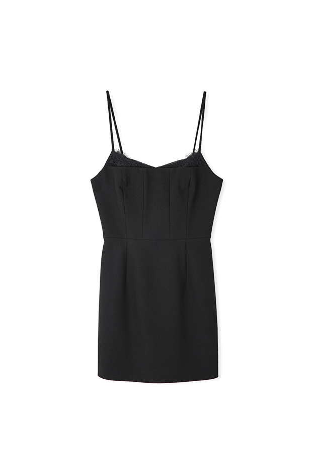 Dantel mix mini elbise - 3