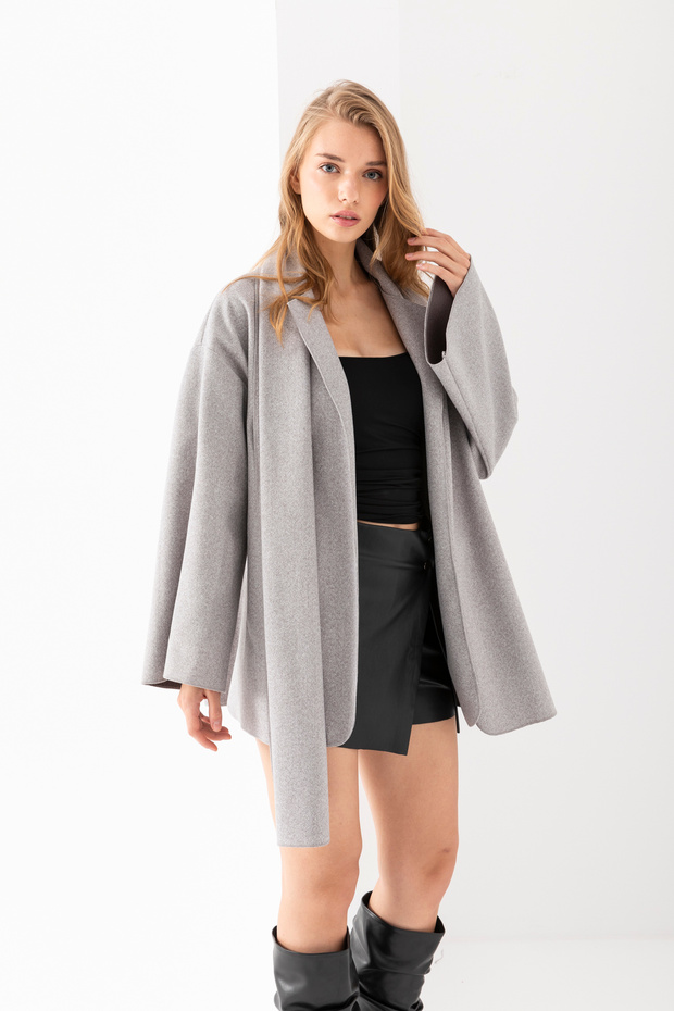 Women's Stamp Jacket with Detachable Scarf