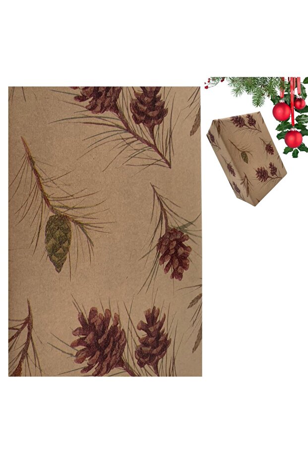 25 Pieces of Italian Kraft Gift Wrapping Paper - Cone Pattern, 70X100 cm