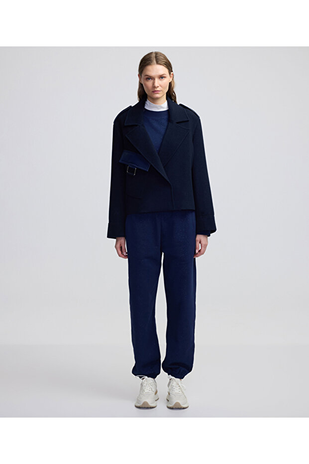 معطف مزدوج الصدر من مزيج الصوف - 6