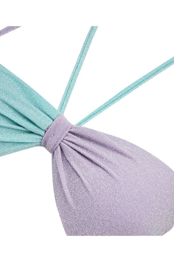 Colorblock lurex bikini seti - 4