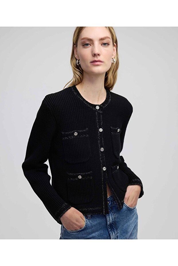 Çok cepli triko ceket - 1